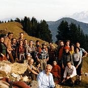 1977 - Escursionisti  udinesi presso la "Madonna della neve" - monte Osternig (conf. Carinzia)