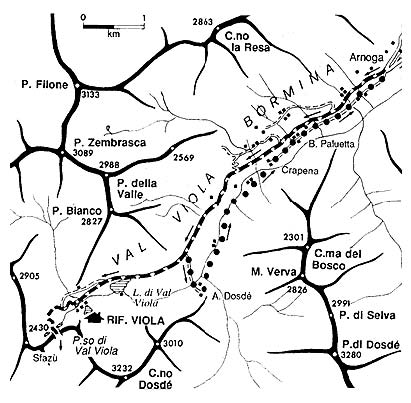 Mappa della Val Viola