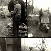 1966 - Primi mezzi per il trasporti dei materiali - Palorcio - Vespa con Carretto