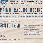 29 settembre 1946-  1° RADUNO U.O.E.I. NEL PARCO DI MONZA DOPO LA RICOSTITUZIONE