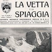 Copertina della rivista mensile nazionale ufficiale della UOEI “La Vetta e la Spiaggia” n.4 anno 1924